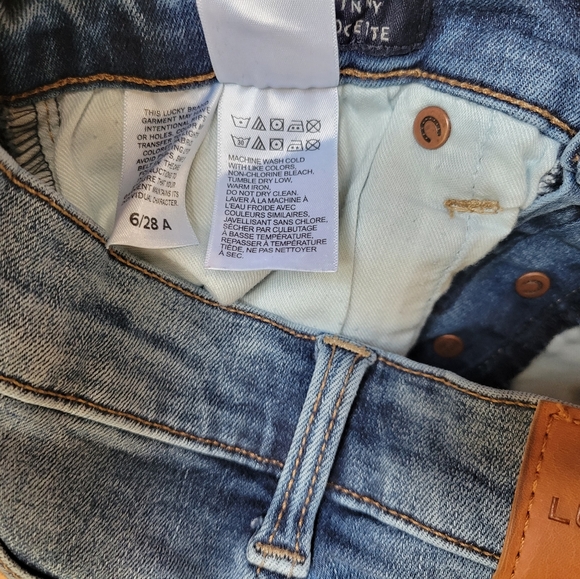 Lucky Brand High Waisted Raw Hem Skinny Jeans Size 28 - Picture 7 of 8